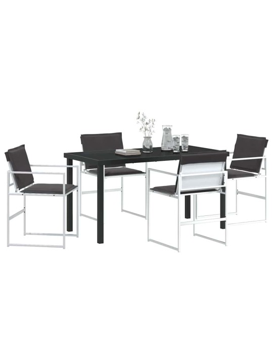 Dārza ēdamgalds 5 pcs balts 140 x 70 x 73 cm