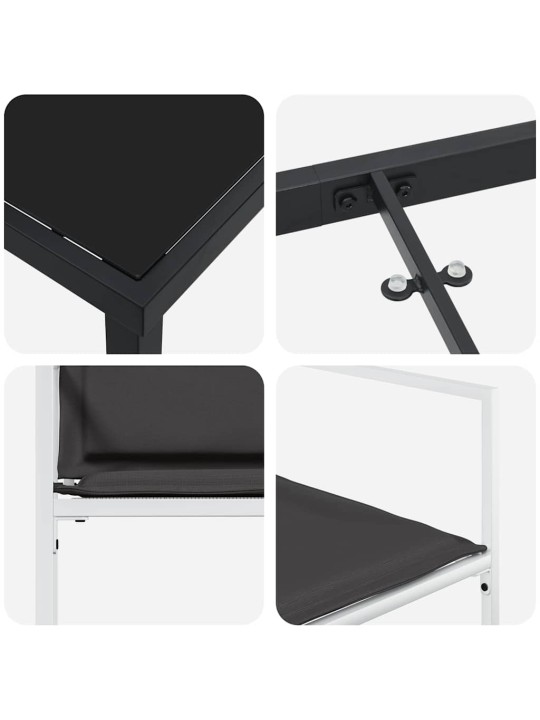 Dārza ēdamgalds 5 pcs balts 160 x 80 x 73 cm