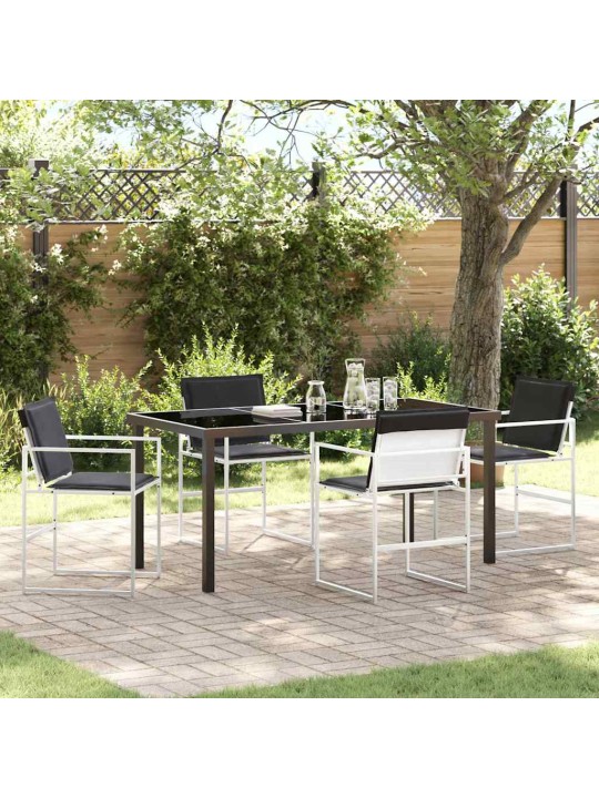 Dārza ēdamgalds 5 pcs balts 160 x 80 x 73 cm