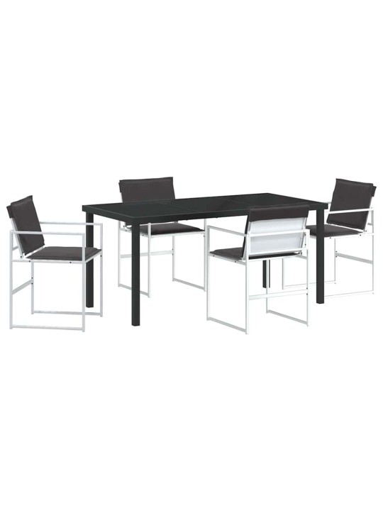 Dārza ēdamgalds 5 pcs balts 160 x 80 x 73 cm