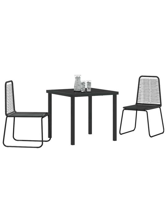 Dārza ēdamgalds 3 pcs melna poliūtu rotangpalma