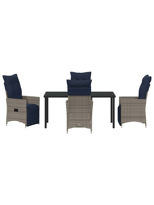Dārza ēdamgalds 5 pcs pelēka poliratāns