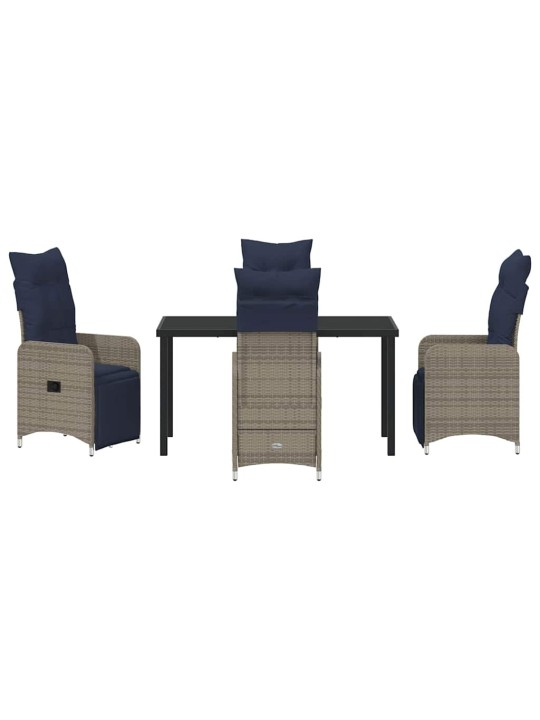 Dārza ēdamgalds 5 pcs pelēka poliratāns