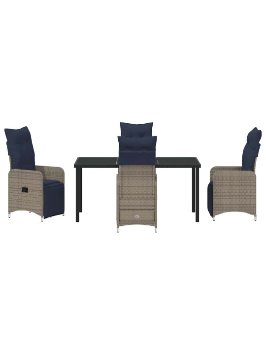 Dārza ēdamgalds 5 pcs pelēka poliratāns
