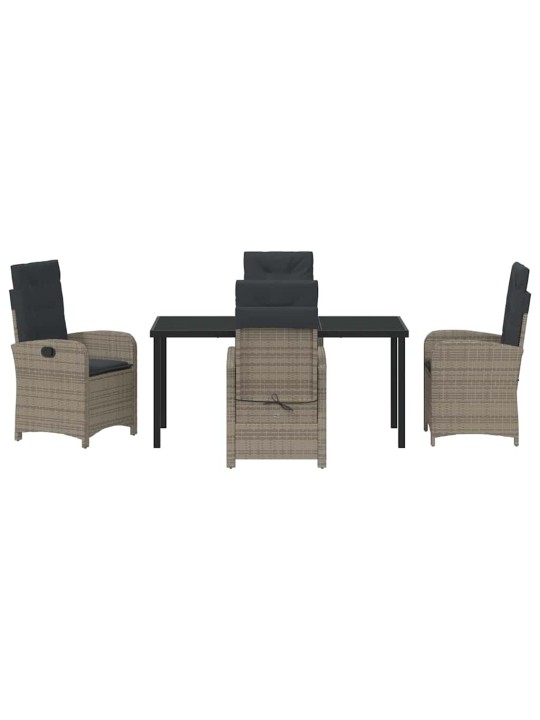Dārza ēdamgalds 5 pcs pelēka poliratāns