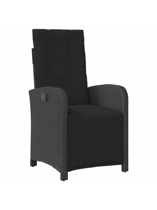 Dārza ēdamgalds 3 pcs melna poliratāns