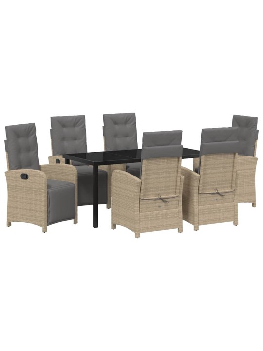 Dārza ēdamgalds 7 pcs bēša poliratāns