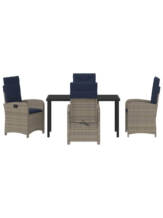 Dārza ēdamgalds 5 pcs pelēka poliratāns