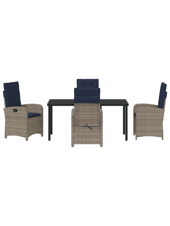 Dārza ēdamgalds 5 pcs pelēka poliratāns