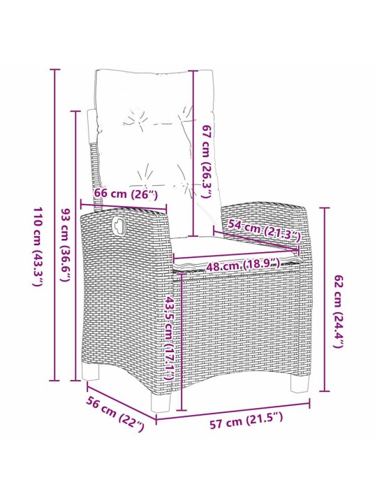 Dārza ēdamgalds 3 pcs melna poliratāns