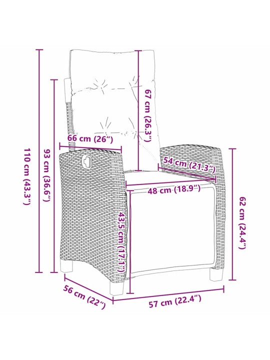 Dārza ēdamgalds 3 pcs melna poliratāns