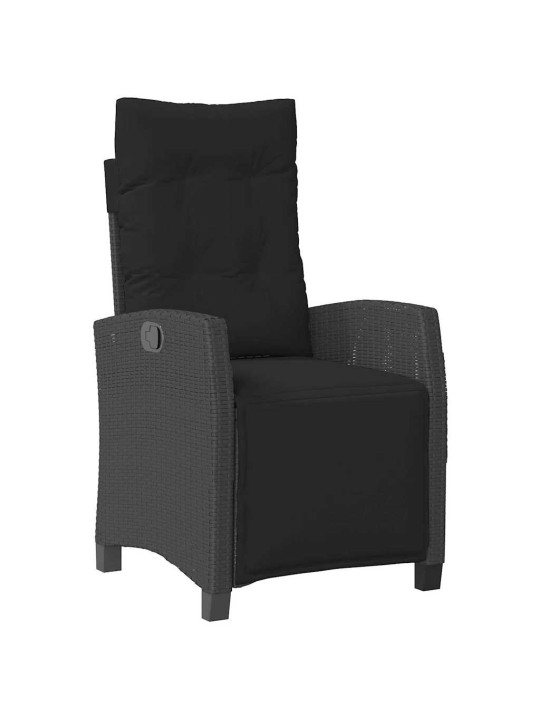 Dārza ēdamgalds 3 pcs melna poliratāns
