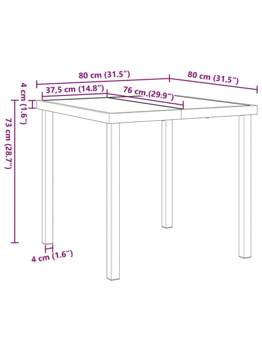 Dārza ēdamgalds 5 pcs melna poliratāns