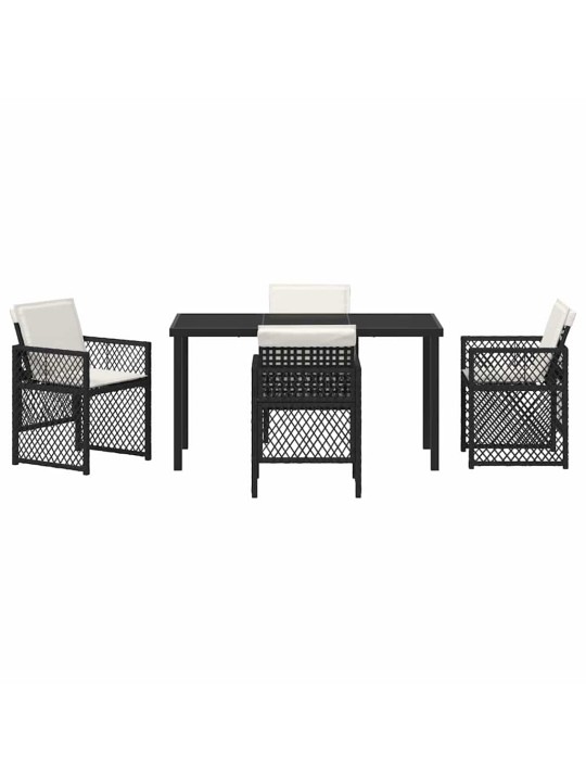 Dārza ēdamgalds 5 pcs melna poliratāns