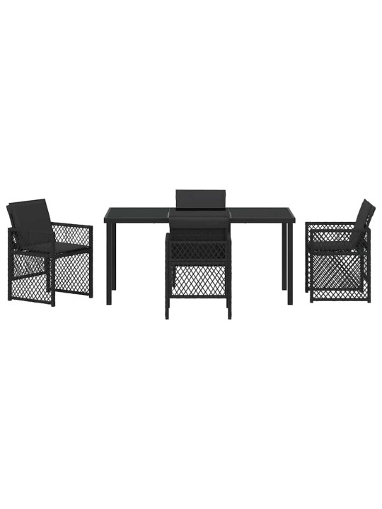 Dārza ēdamgalds 5 pcs melna poliratāns