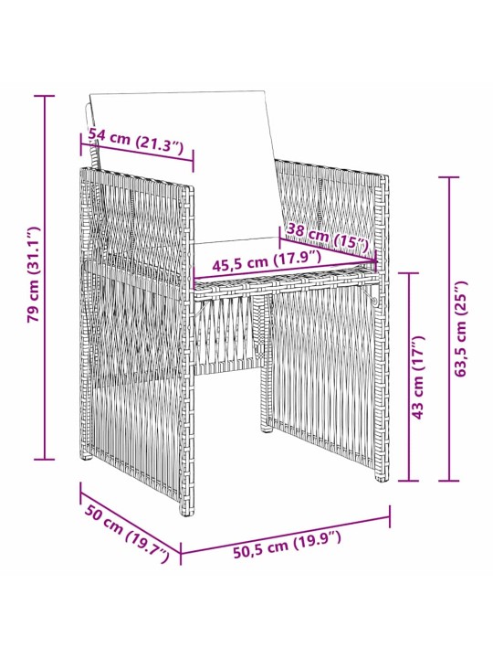 Dārza ēdamgalds 5 pcs bēša poliūtu rotangpalma
