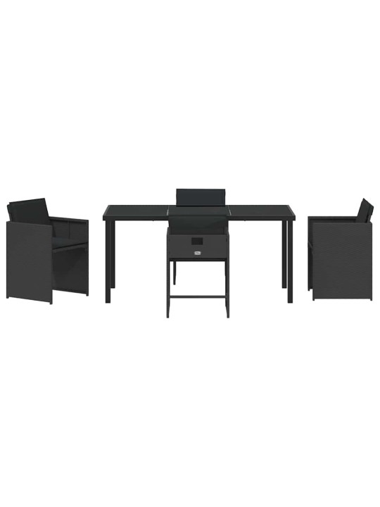 Dārza ēdamgalds 5 pcs melna poliratāns