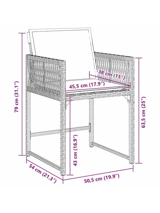 Dārza ēdamgalds 5 pcs pelēka poliratāns