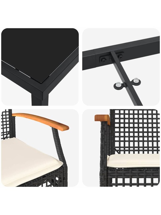 Dārza ēdamgalds 7 pcs pelēka poliratāns