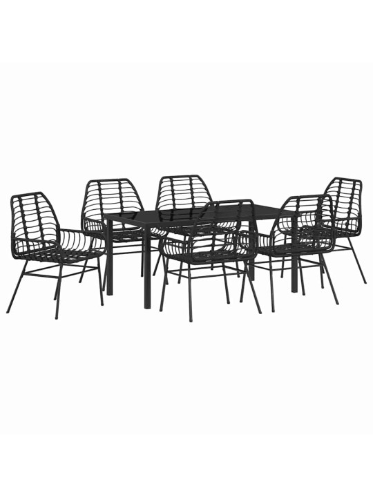 Dārza ēdamgalds 7 pcs melna poliratāns
