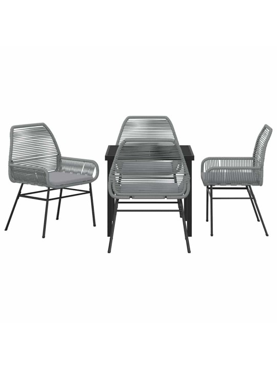 Dārza ēdamgalds 5 pcs pelēka poliratāns