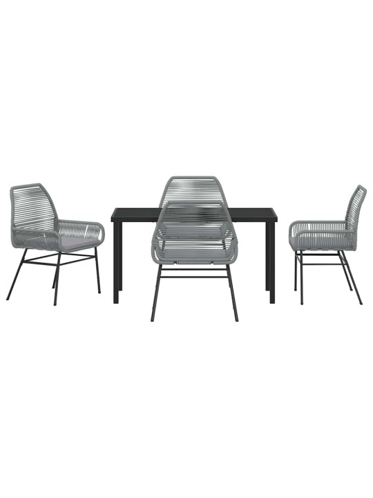 Dārza ēdamgalds 5 pcs pelēka poliratāns
