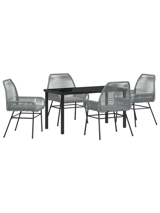 Dārza ēdamgalds 5 pcs pelēka poliratāns