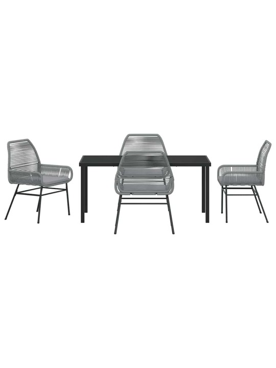 Dārza ēdamgalds 5 pcs pelēka poliratāns