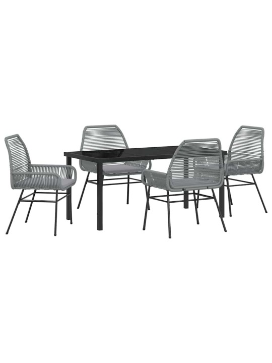 Dārza ēdamgalds 5 pcs pelēka poliratāns