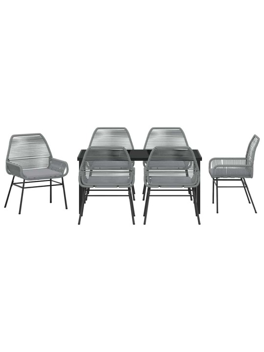 Dārza ēdamgalds 7 pcs pelēka poliratāns