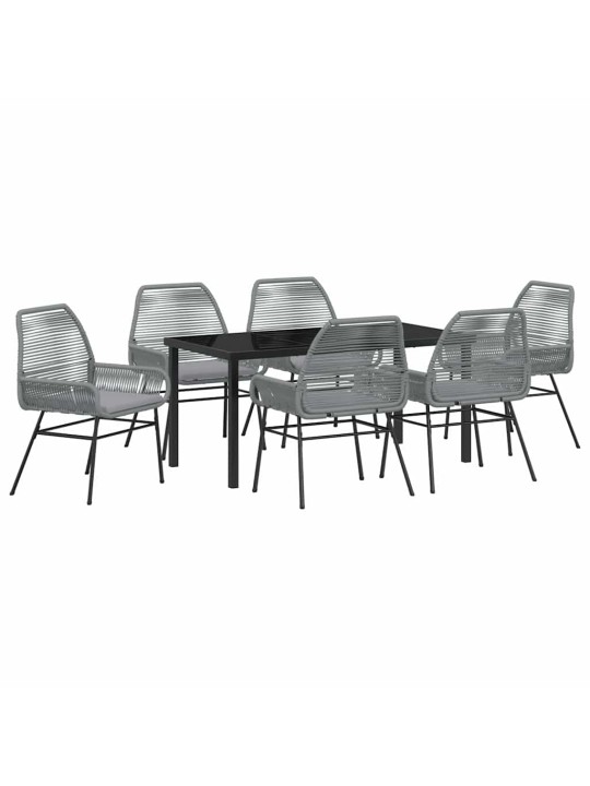 Dārza ēdamgalds 7 pcs pelēka poliratāns