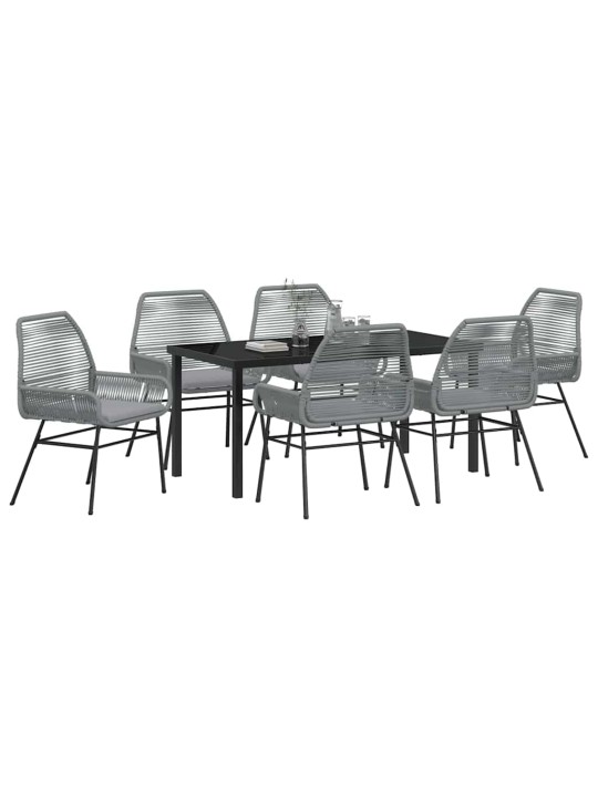 Dārza ēdamgalds 7 pcs pelēka poliratāns