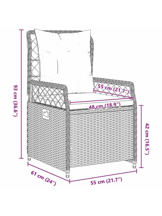 Dārza ēdamgalds 5 pcs melna poliratāns