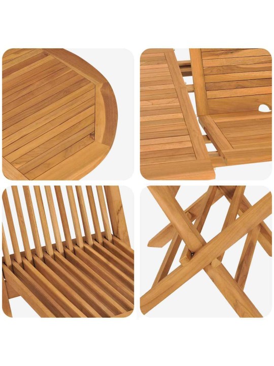 Dārza ēdamgalds 5 pcs brūna 160 x 80 x 75 cm masīvs tīkkoks