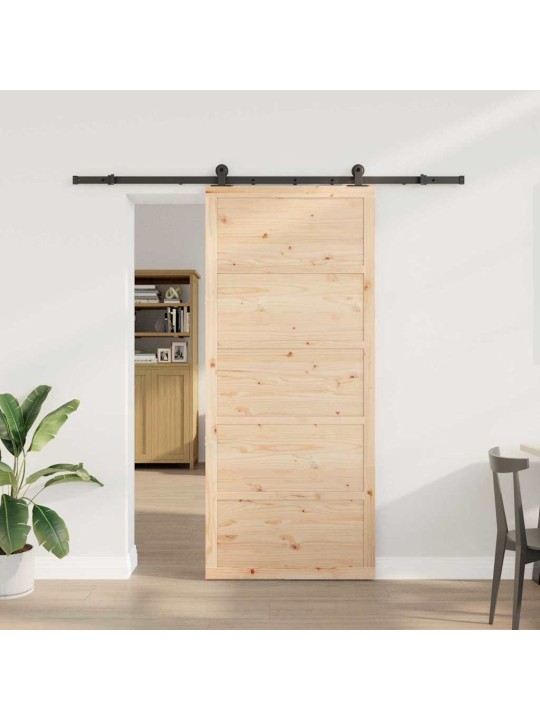 Slīdošās durvis brūna 90 x 208 cm priedes masīvkoks