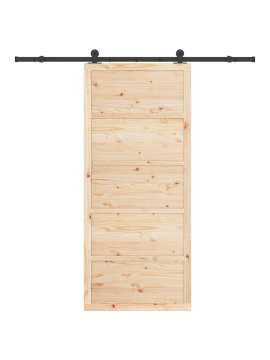 Slīdošās durvis brūna 90 x 208 cm priedes masīvkoks