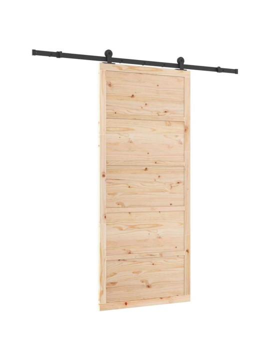 Slīdošās durvis brūna 90 x 208 cm priedes masīvkoks