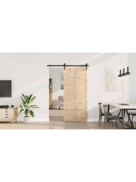 Slīdošās durvis brūna 80 x 208 cm priedes masīvkoks
