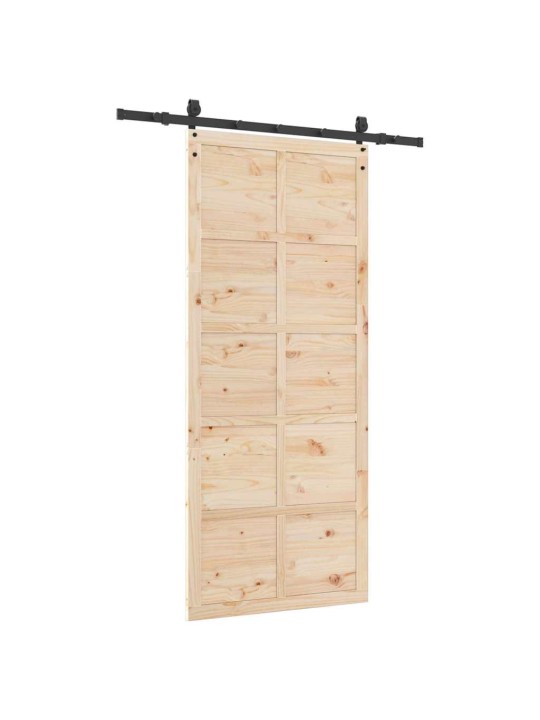 Slīdošās durvis brūna 80 x 208 cm priedes masīvkoks
