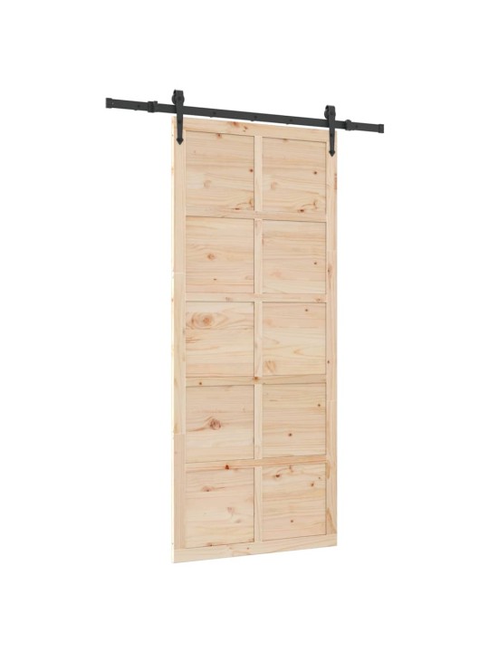 Slīdošās durvis brūna 80 x 208 cm priedes masīvkoks