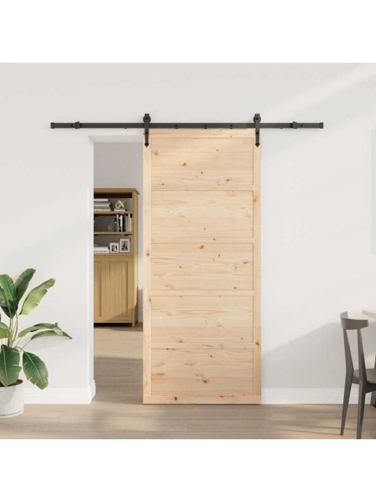 Slīdošās durvis brūna 80 x 208 cm priedes masīvkoks