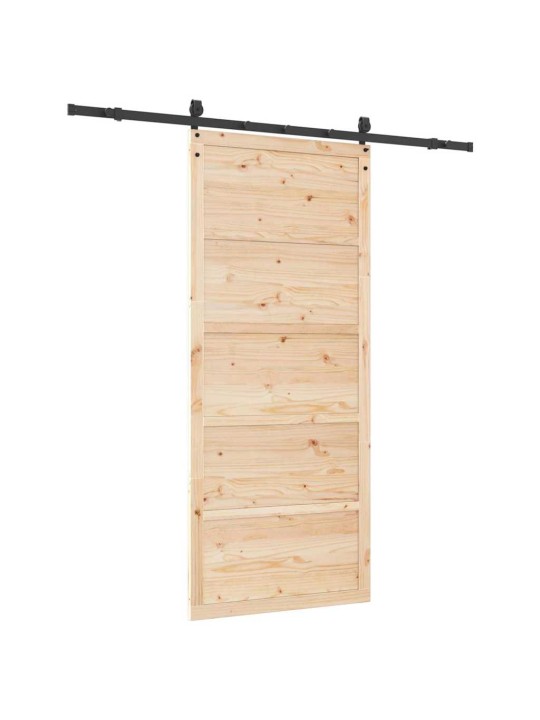 Slīdošās durvis brūna 80 x 208 cm priedes masīvkoks