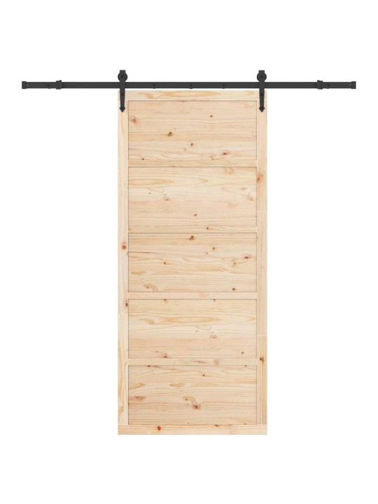 Slīdošās durvis brūna 80 x 208 cm priedes masīvkoks