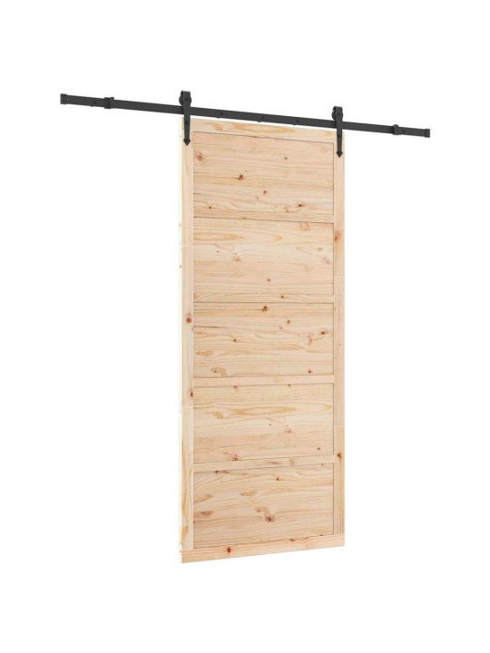 Slīdošās durvis brūna 80 x 208 cm priedes masīvkoks