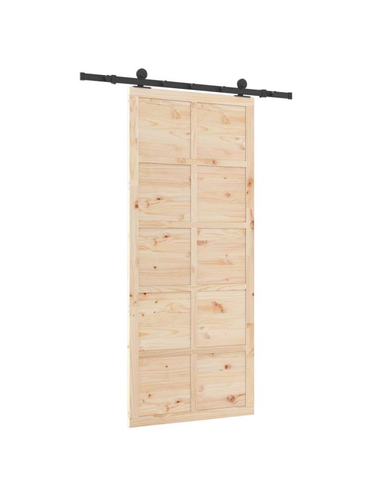 Slīdošās durvis brūna 80 x 208 cm priedes masīvkoks