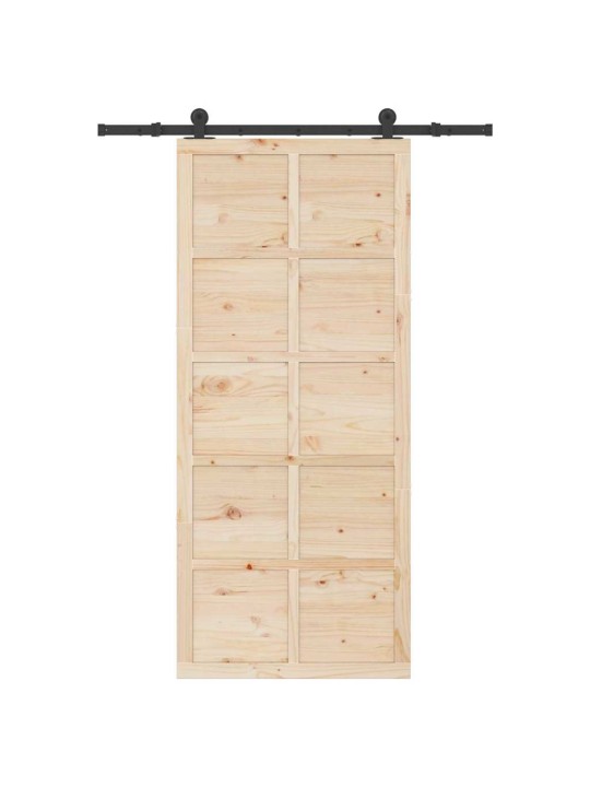 Slīdošās durvis brūna 80 x 208 cm priedes masīvkoks