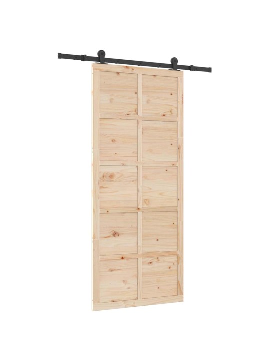 Slīdošās durvis brūna 80 x 208 cm priedes masīvkoks