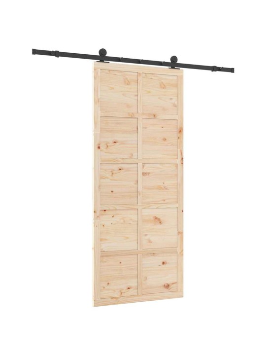 Slīdošās durvis brūna 100 x 208 cm priedes masīvkoks