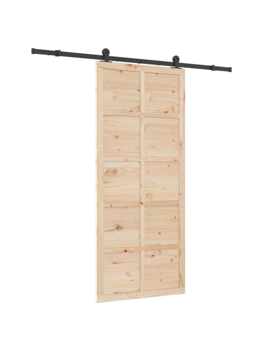 Slīdošās durvis brūna 100 x 208 cm priedes masīvkoks
