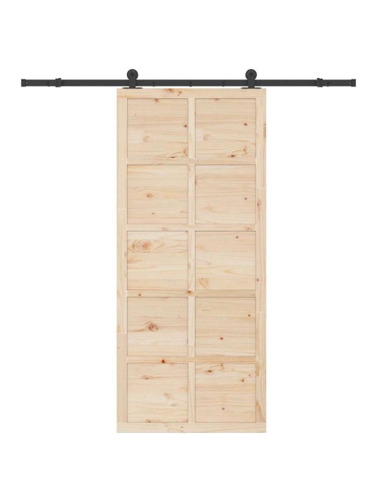 Slīdošās durvis brūna 80 x 208 cm priedes masīvkoks